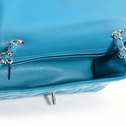 Chanel Patent Quilted Mini Flap Blue 6 of 9