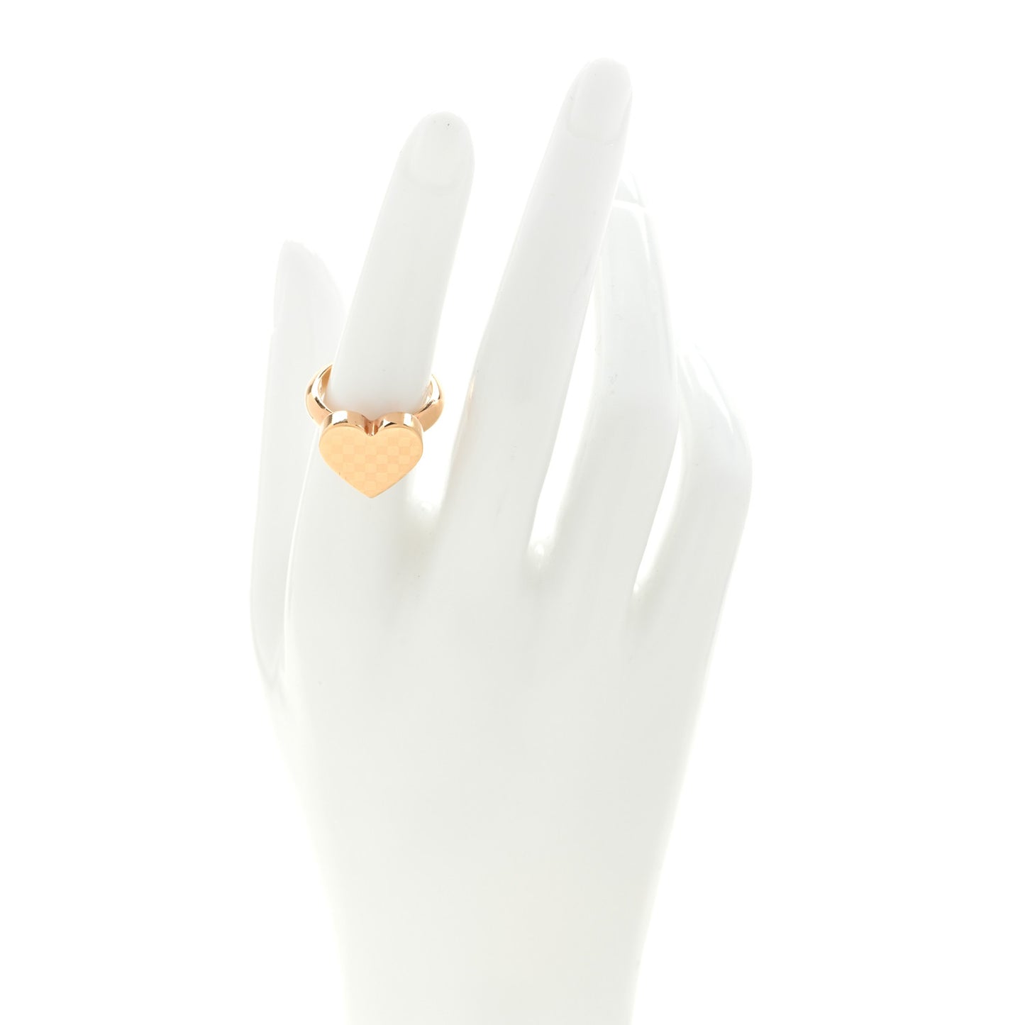 Damier Valentine Heart Ring M 53 6.25 Gold