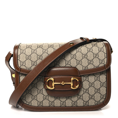 Gucci GG Supreme Monogram Horsebit 1955 Shoulder Bag Beige Brown Sugar 1 of 10