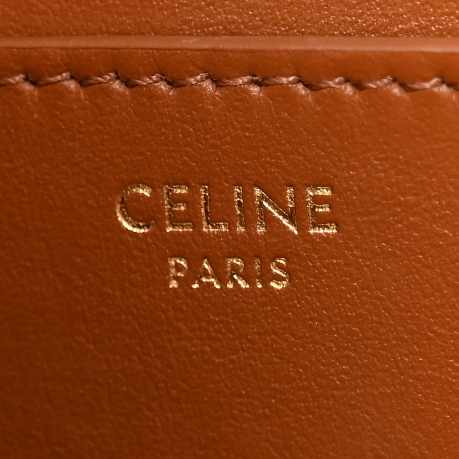 Celine Triomphe Canvas Calfskin Tabou Clutch on Strap Tan 6 of 12