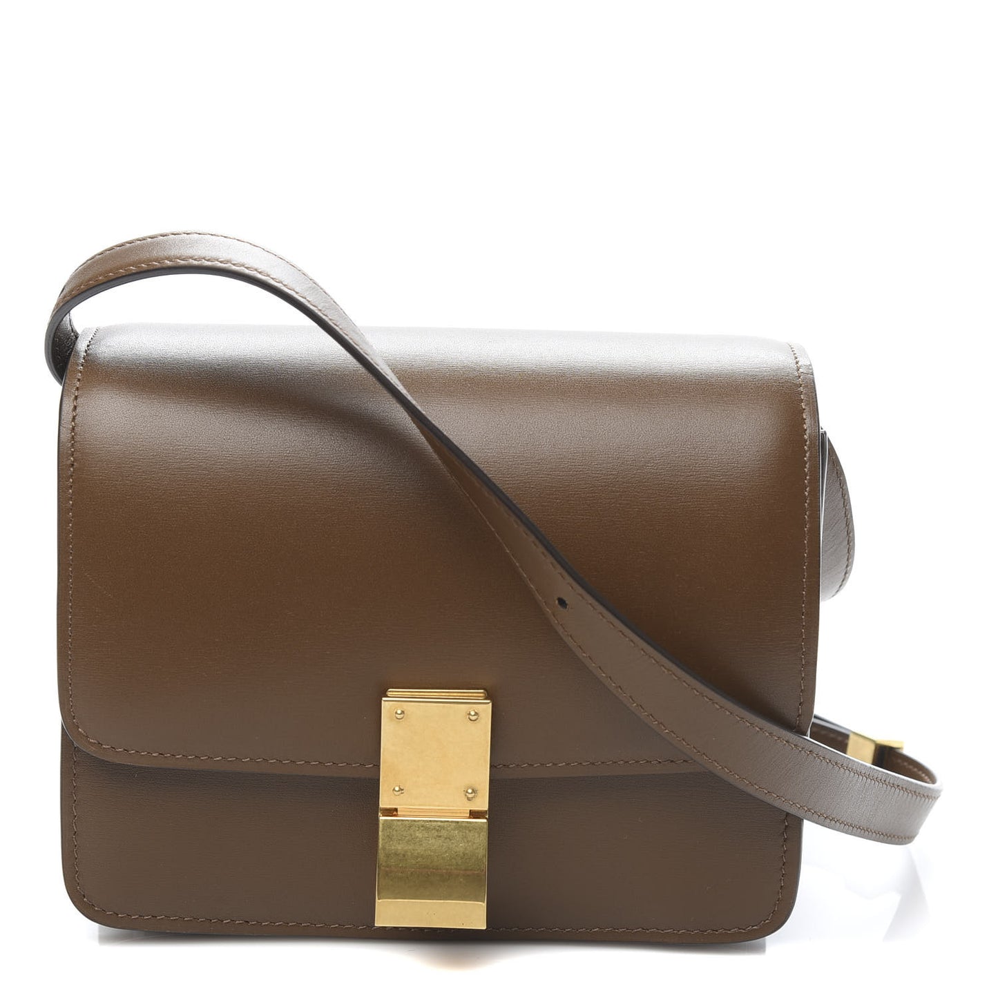 Smooth Calfskin Small Classic Box Flap Bag Camel