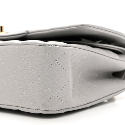 Chanel Caviar Quilted Medium Double Flap Grey 9 of 9