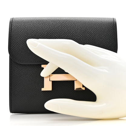 Hermes Epsom Constance Compact Passant Wallet Black 2 of 8