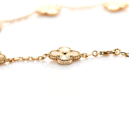 Van Cleef & Arpels 18K Yellow Gold 10 Motifs Guilloche Vintage Alhambra Necklace 3 of 4