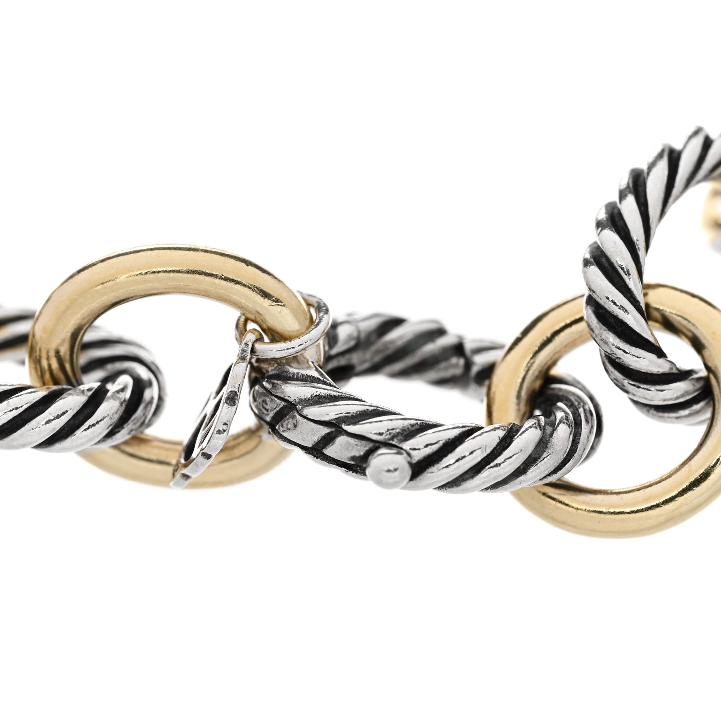 Sterling Silver 18K Yellow Gold 12mm Medium Oval Link Bracelet