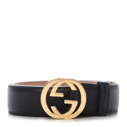 Gucci Calfskin Interlocking G 37mm Belt 85 34 Black 1 of 5