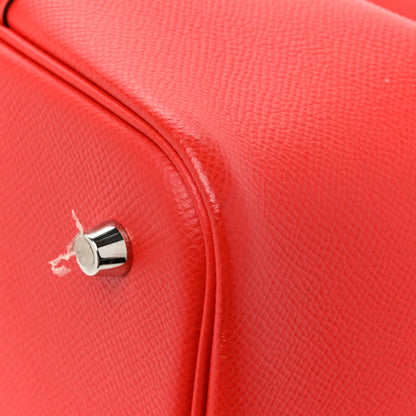Hermes Epsom Tressage De Cuir Picotin Lock 22 MM Rouge Coeur Bleu du Nord Rouge H 13 of 18