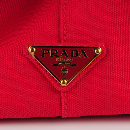 Prada Canapa Logo Shopping Tote Rosso 7 of 10