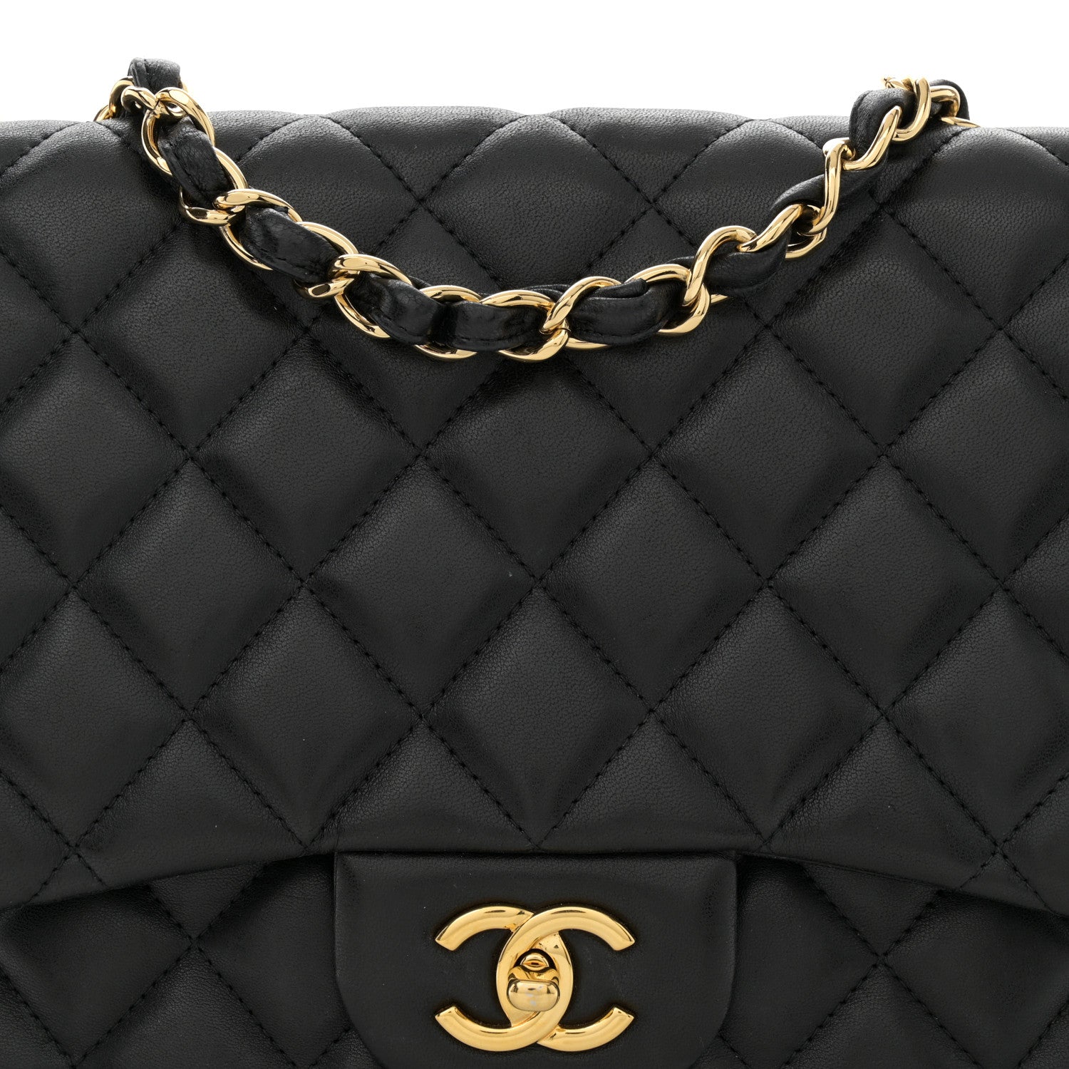 Chanel Lambskin Quilted Jumbo Single Flap Black 8 of 12