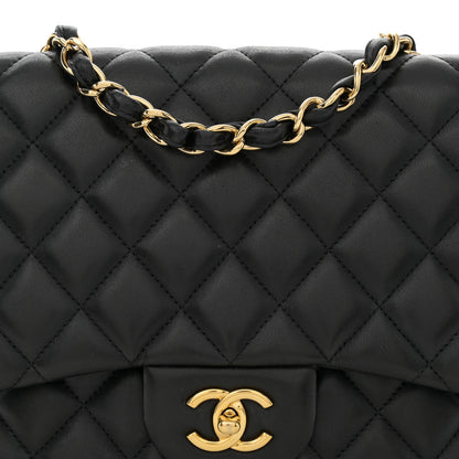 Chanel Lambskin Quilted Jumbo Single Flap Black 8 of 12