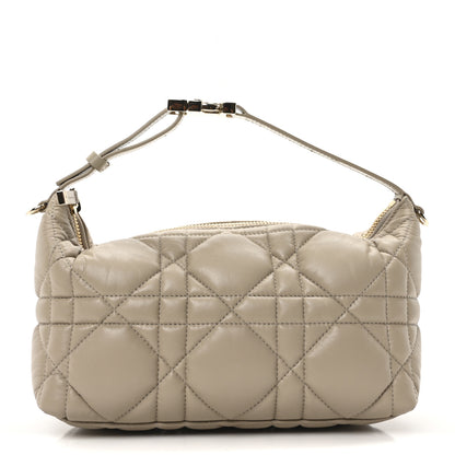Christian Dior Calfskin Macrocannage Medium Diortravel Nomad Pouch Sand 1 of 10