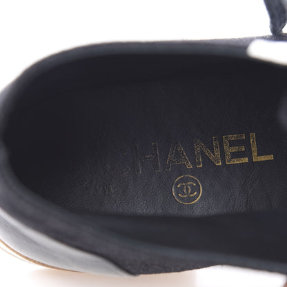 Chanel Tweed Metallic Lambskin High Top Sneakers 38.5 Black Gold 7 of 8