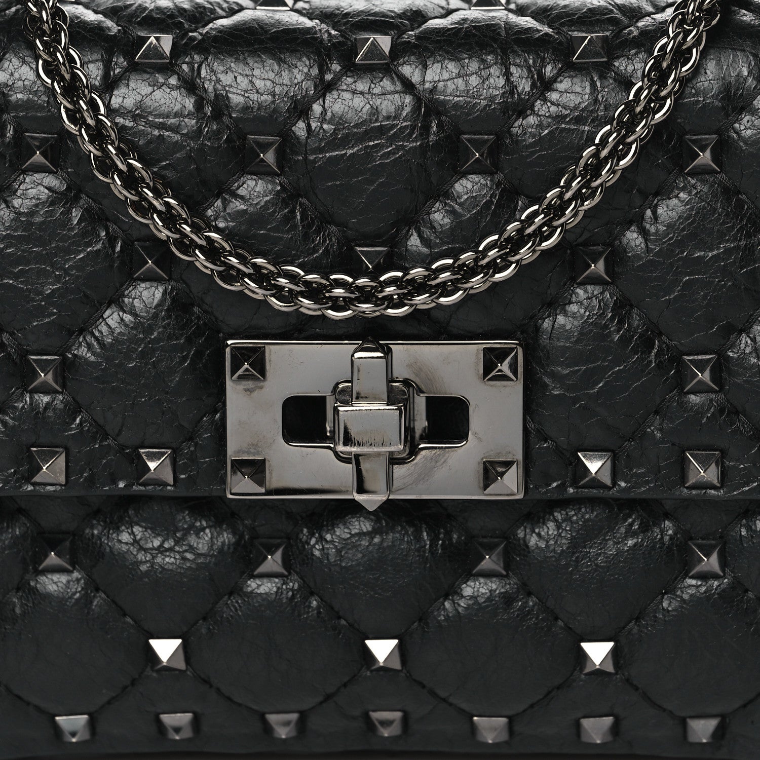 Valentino Garavani Lambskin Small Rockstud Spike Shoulder Bag Black 7 of 9