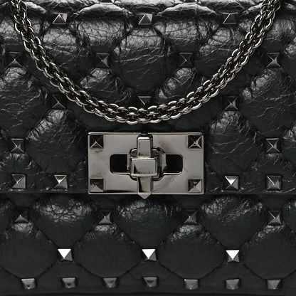 Valentino Garavani Lambskin Small Rockstud Spike Shoulder Bag Black 7 of 9
