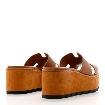 Hermes Calfskin Cork Eze 30 Sandals 39 Marron Glaise 4 of 9