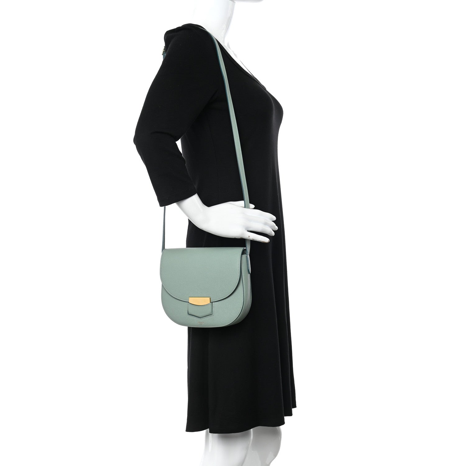 Celine Baby Grained Calfskin Small Trotteur Jade 2 of 12