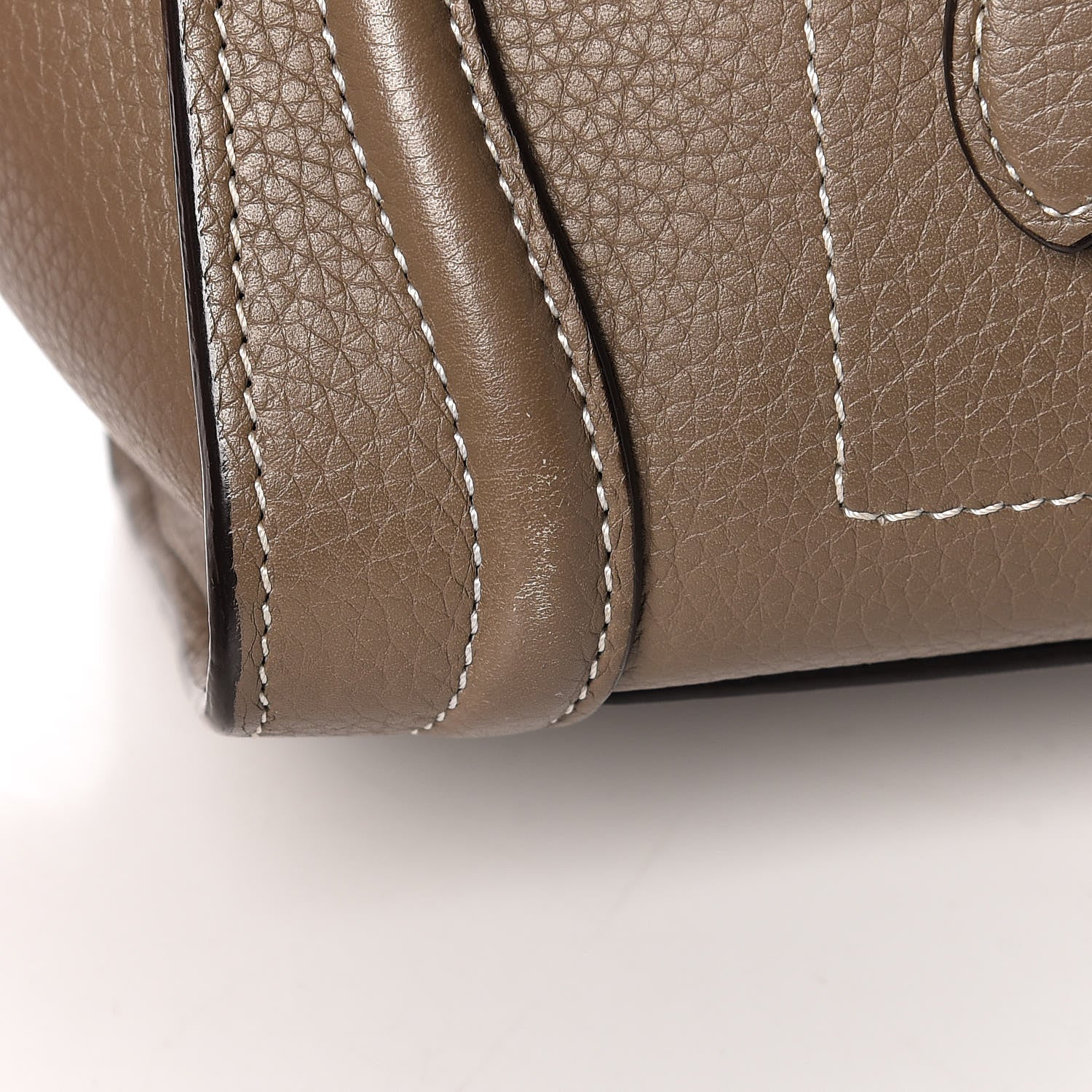 Celine Drummed Calfskin Nano Luggage Souris 9 of 12