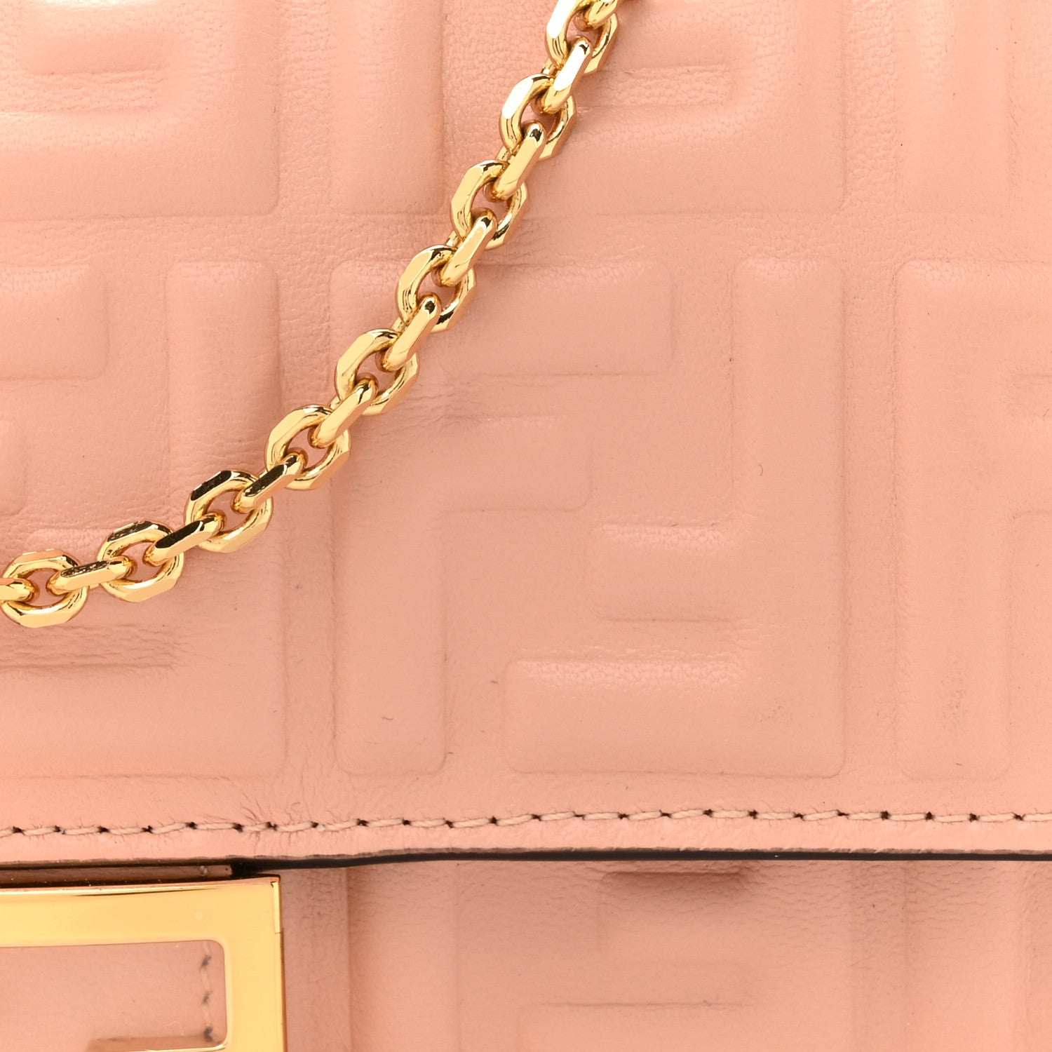 Fendi Nappa Matisse FF Embossed Continental Wallet On Chain Baby Pink 8 of 15