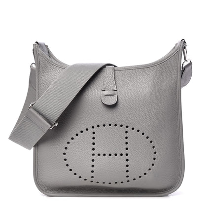 Hermes Taurillon Clemence Evelyne III PM Bleu Glacier 1 of 8