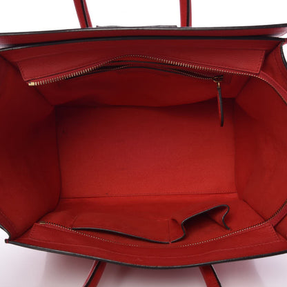 Celine Drummed Calfskin Mini Luggage Coquelicot 5 of 12