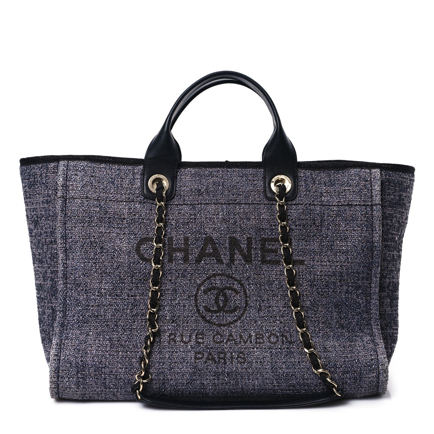 Lurex Boucle Medium Deauville Tote Black