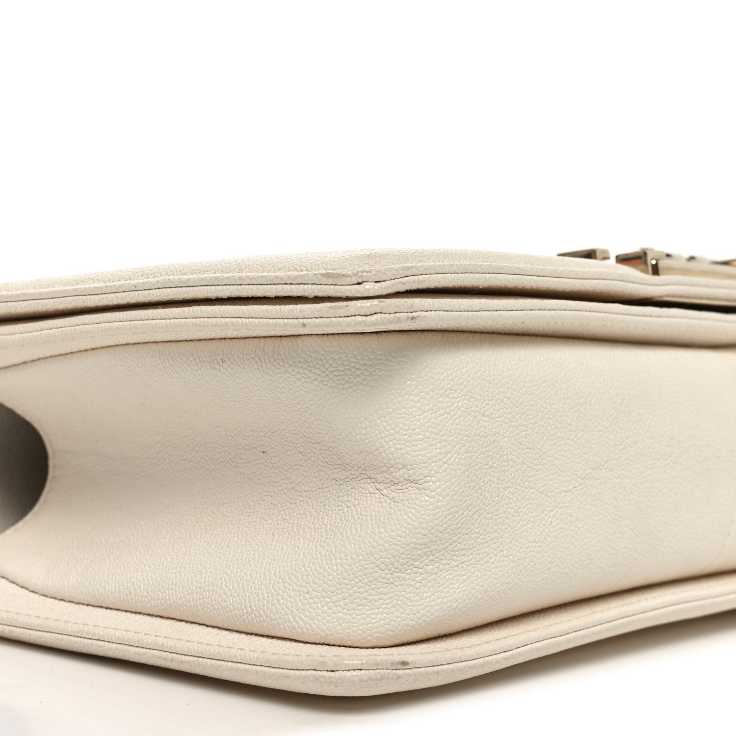 Chanel Caviar Quilted Medium Boy Flap White 9 of 10