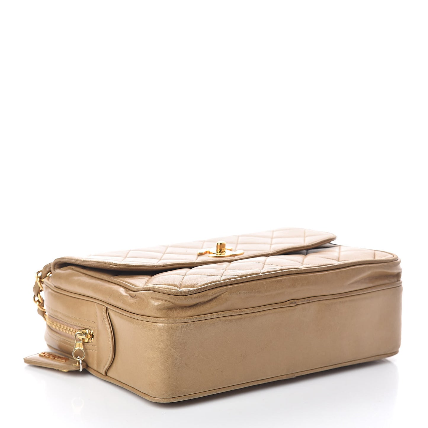 Lambskin Quilted Flap Camera Case