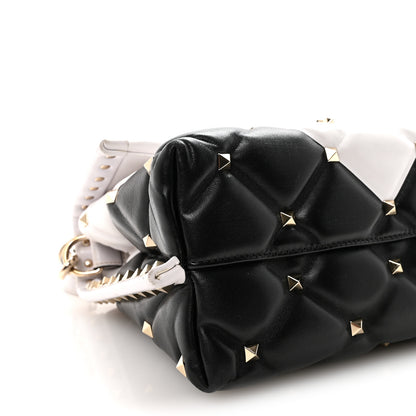 Valentino Garavani Nappa Medium Candystud Top Handle Bag White Black 8 of 9