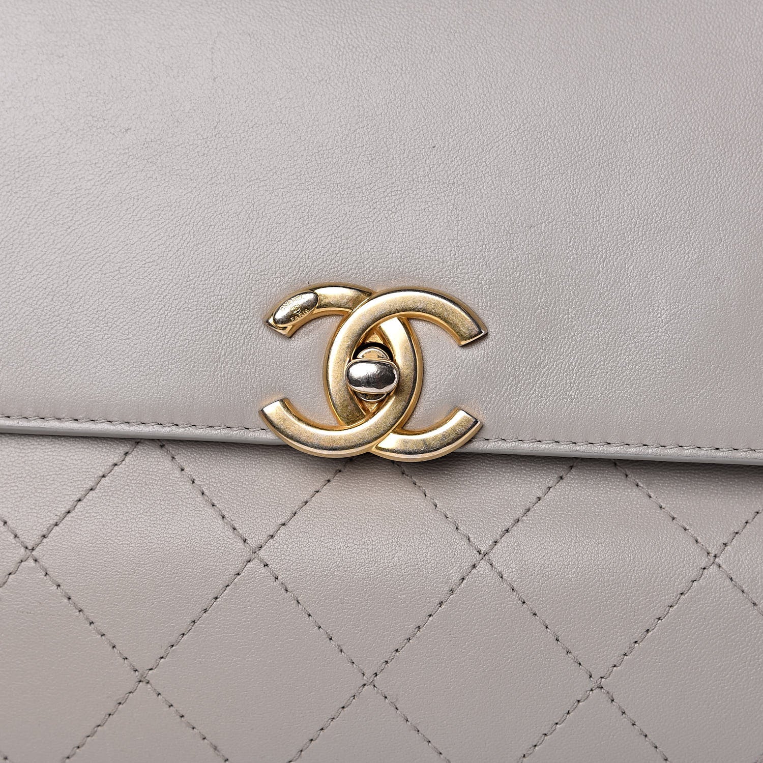 Chanel Lambskin Quilted Medium Coco Lux Flap Grey 13 of 14