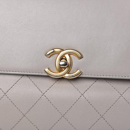 Chanel Lambskin Quilted Medium Coco Lux Flap Grey 13 of 14