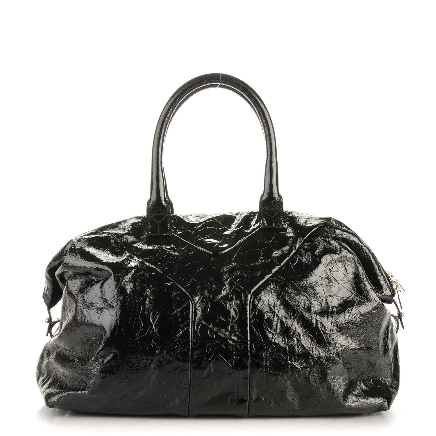 Saint Laurent Embossed Patent Medium Easy Y Bag Black 1 of 7