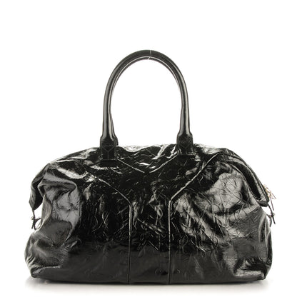 Saint Laurent Embossed Patent Medium Easy Y Bag Black 1 of 7