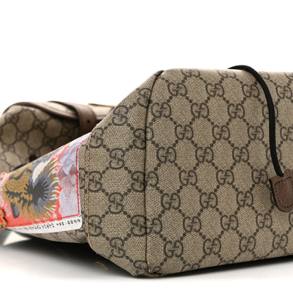 Gucci Soft GG Supreme Monogram Courrier Web Double Buckle Backpack Beige New Acero 9 of 14