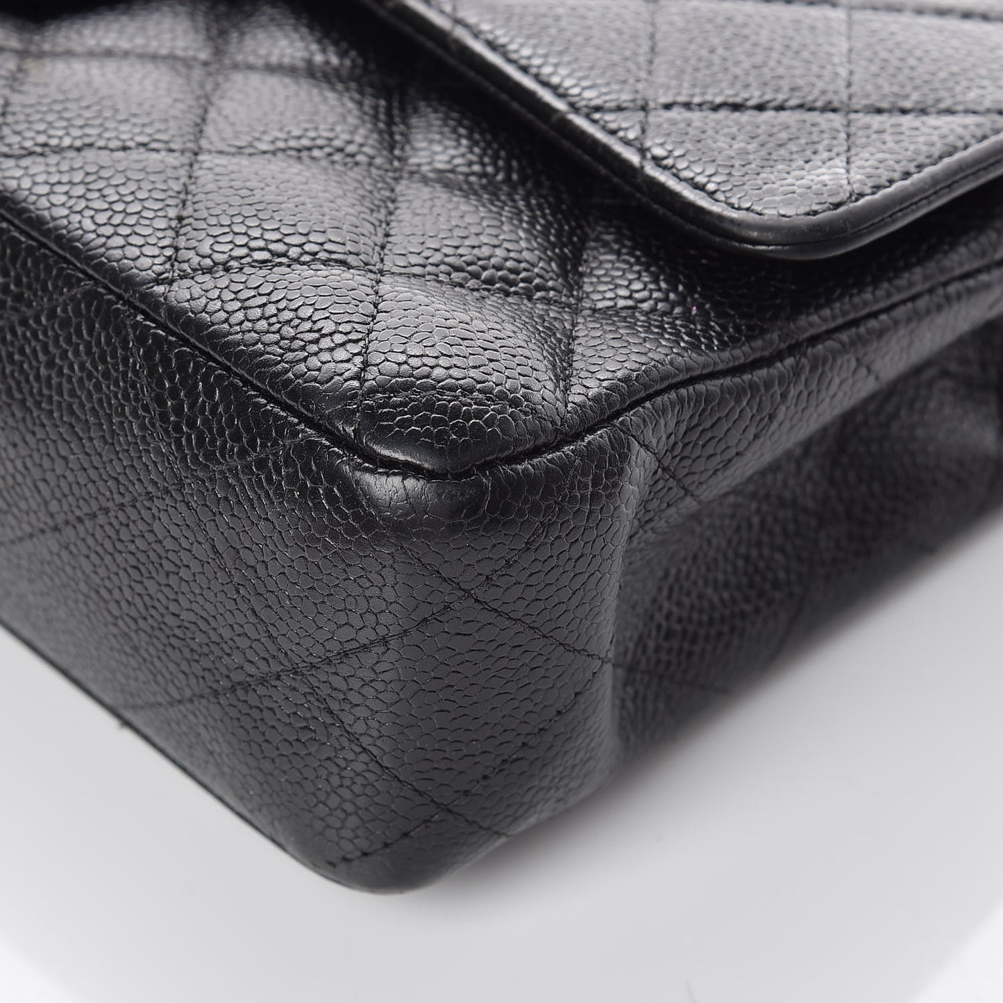 Caviar Quilted Medium Double Flap Black