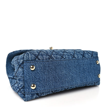 Chanel Washed Denim Quilted Mini Coco Handle Flap Blue 4 of 10