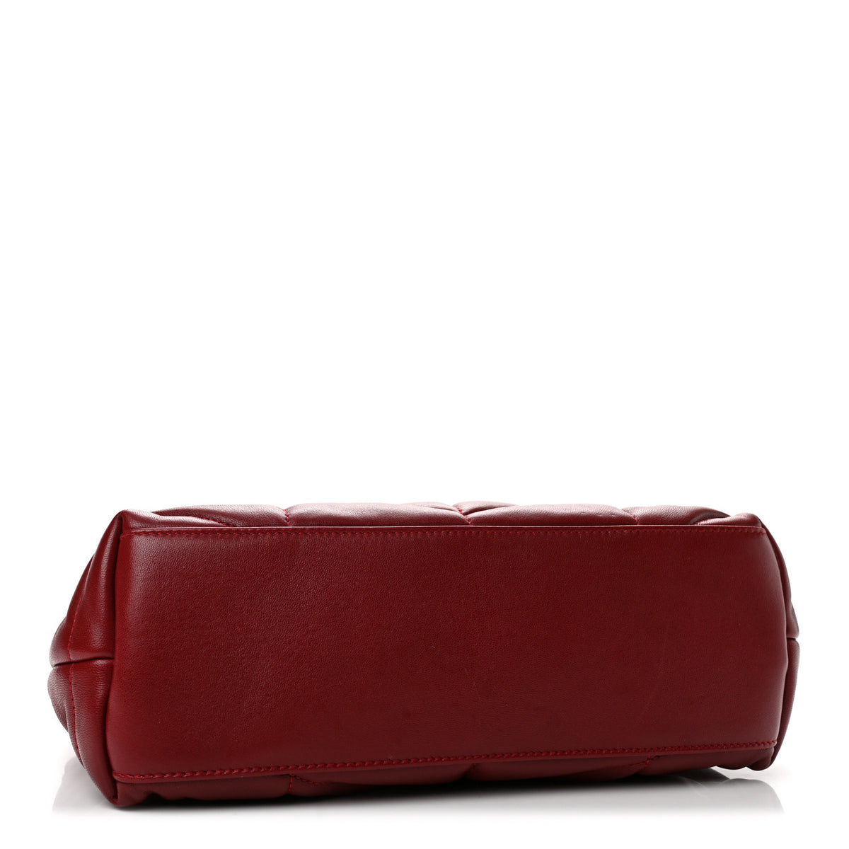 Lambskin Quilted Small Loulou Puffer Monogram Chain Satchel Opyum Red
