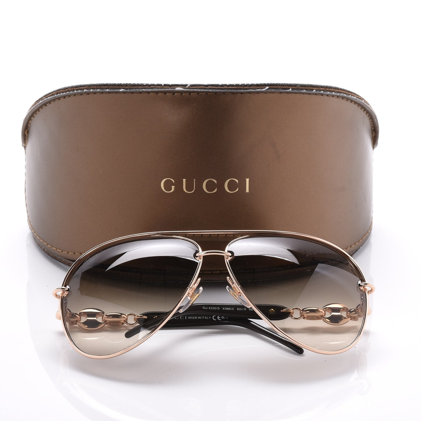 Marina Chain Aviator Sunglasses GG 4225/S Gold Black