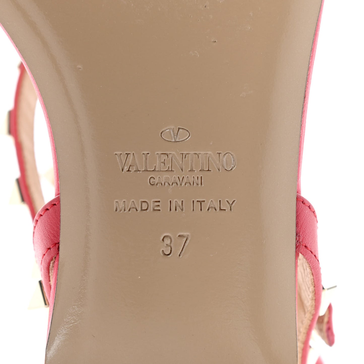 Calfskin Nappa Rockstud Ankle Wrap Flat Thong Sandals 37 Fragola