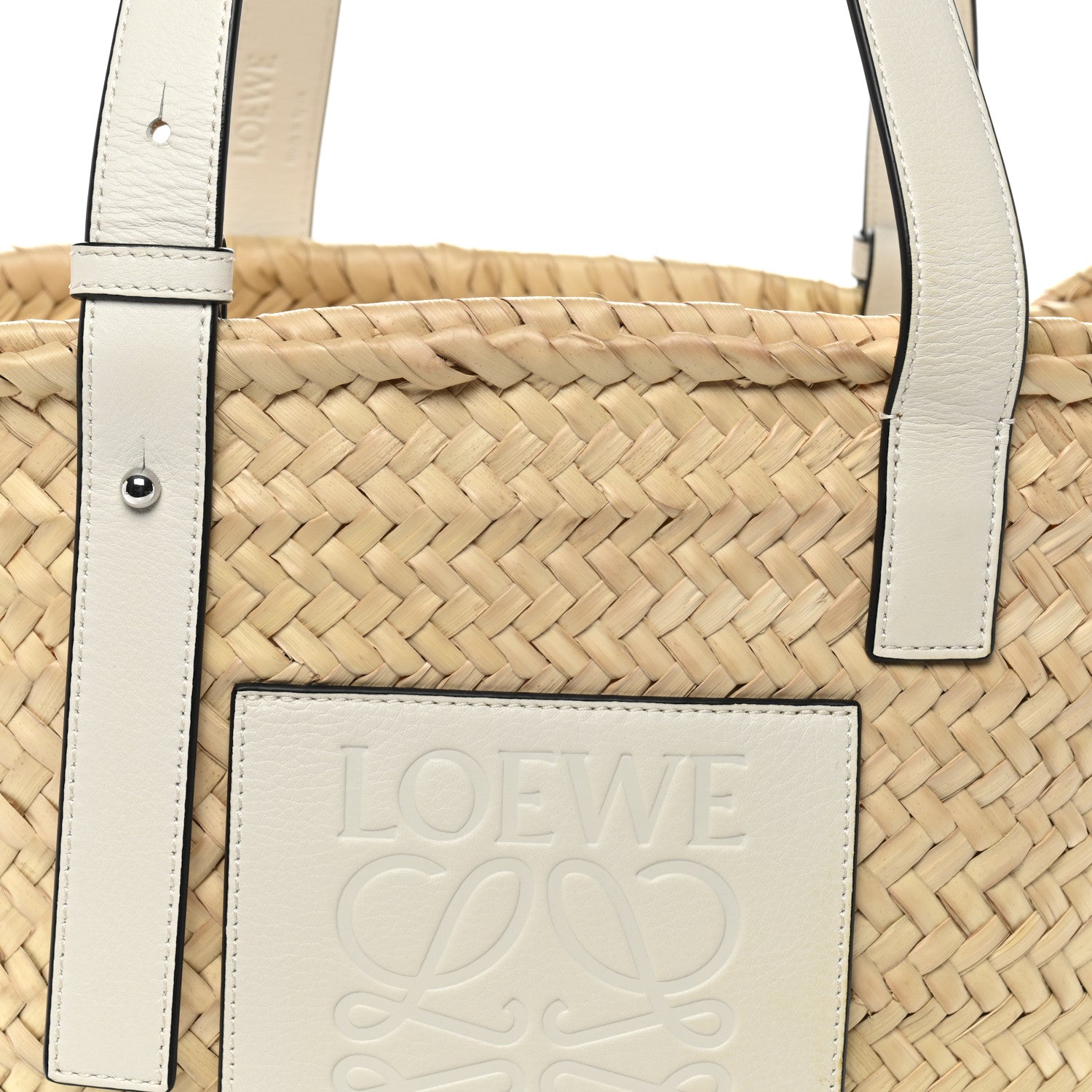 Loewe Raffia Basket Tote Bag Natural White 8 of 11
