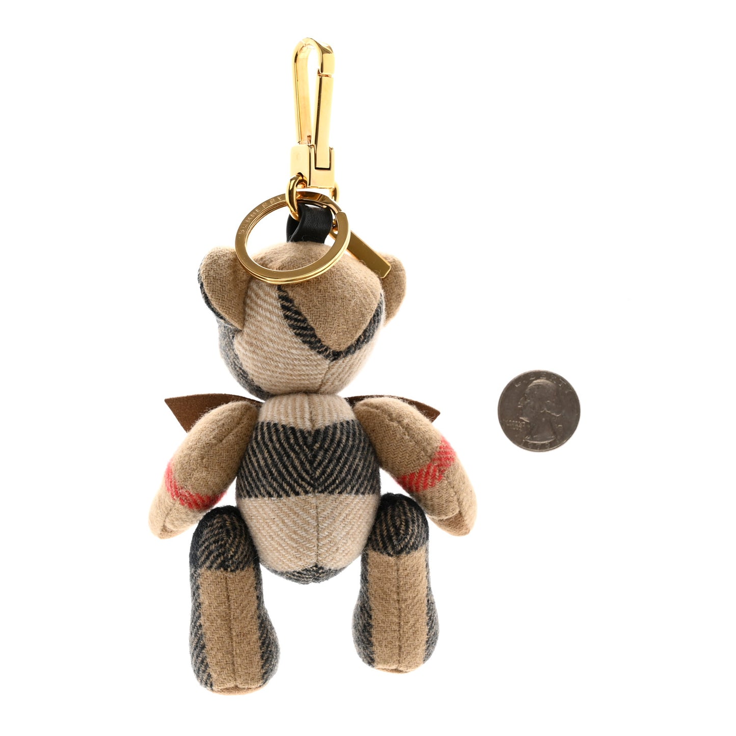 Cashmere Vintage Check Thomas Bear Bag Charm Camel