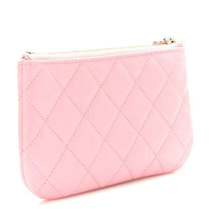 Chanel Caviar Quilted Small Multi Chain Cosmetic Case Pink 3 of 8