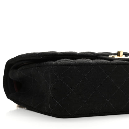 Chanel Jersey Quilted Medium Bijoux Chain Double Flap Black 10 of 12