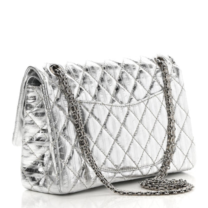 Chanel Metallic Striped Calfskin 2.55 Reissue 226 Flap Silver Silver 3 of 13