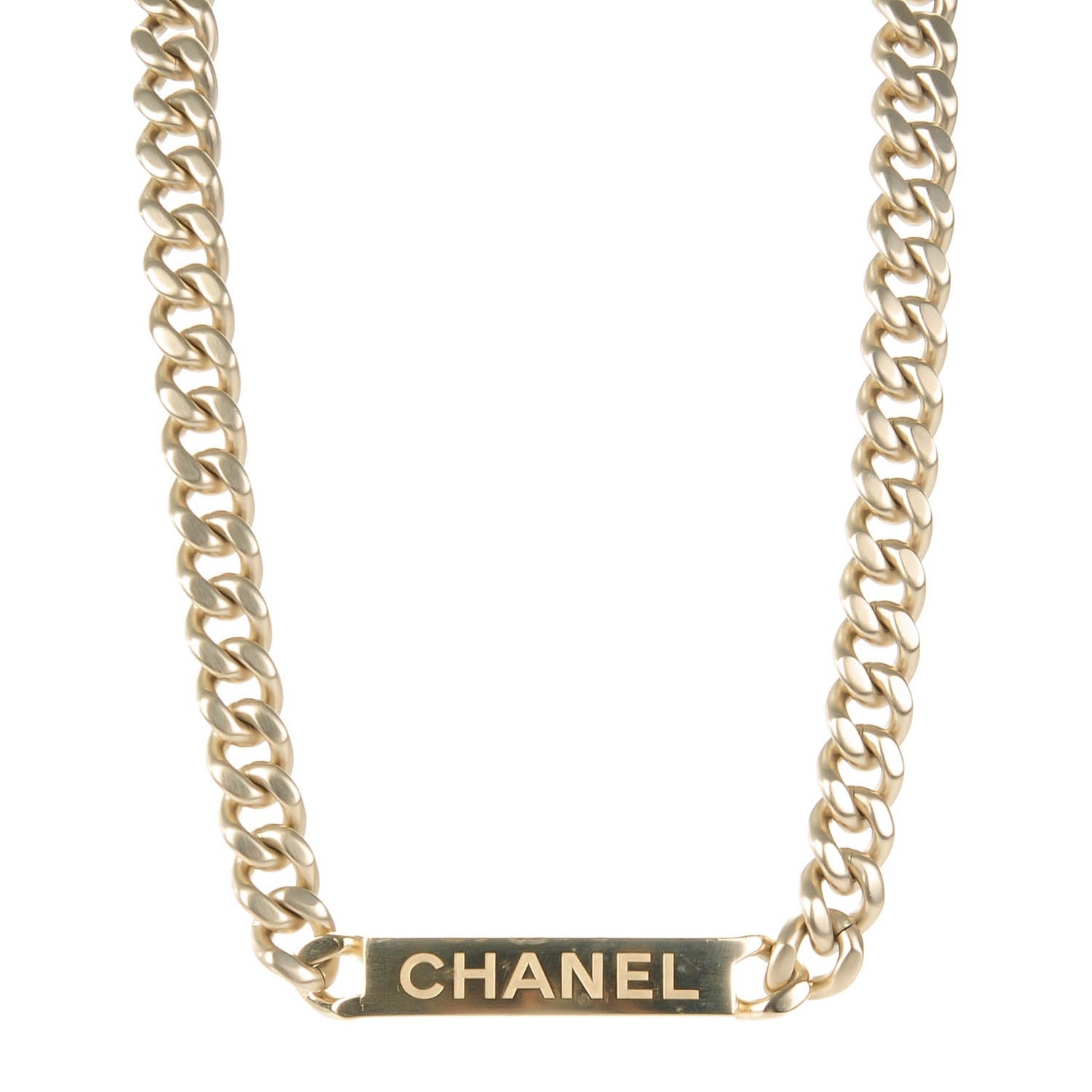 Chanel Oversized Chain Logo Necklace Gold 1 of 5