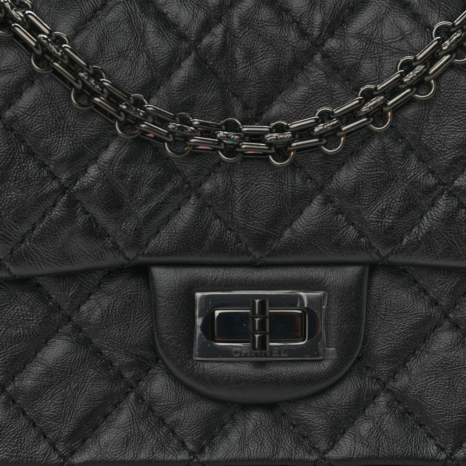 Chanel Aged Calfskin Quilted 2.55 Reissue Mini Flap So Black 8 of 11