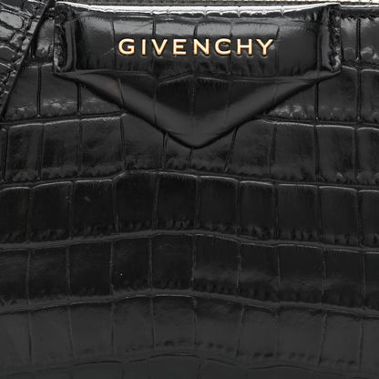 Givenchy Calfskin Crocodile Embossed Nano Antigona Black 7 of 9