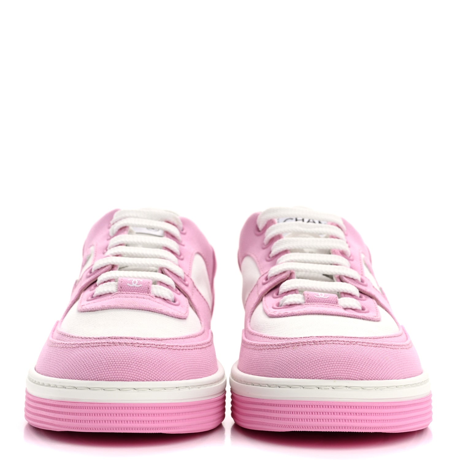 Chanel Cotton Sneakers 39 Pink White 3 of 10