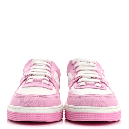 Chanel Cotton Sneakers 39 Pink White 3 of 10