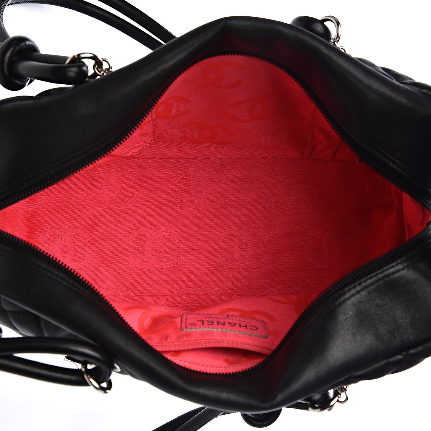 Calfskin Quilted Large Cambon Bowler Black