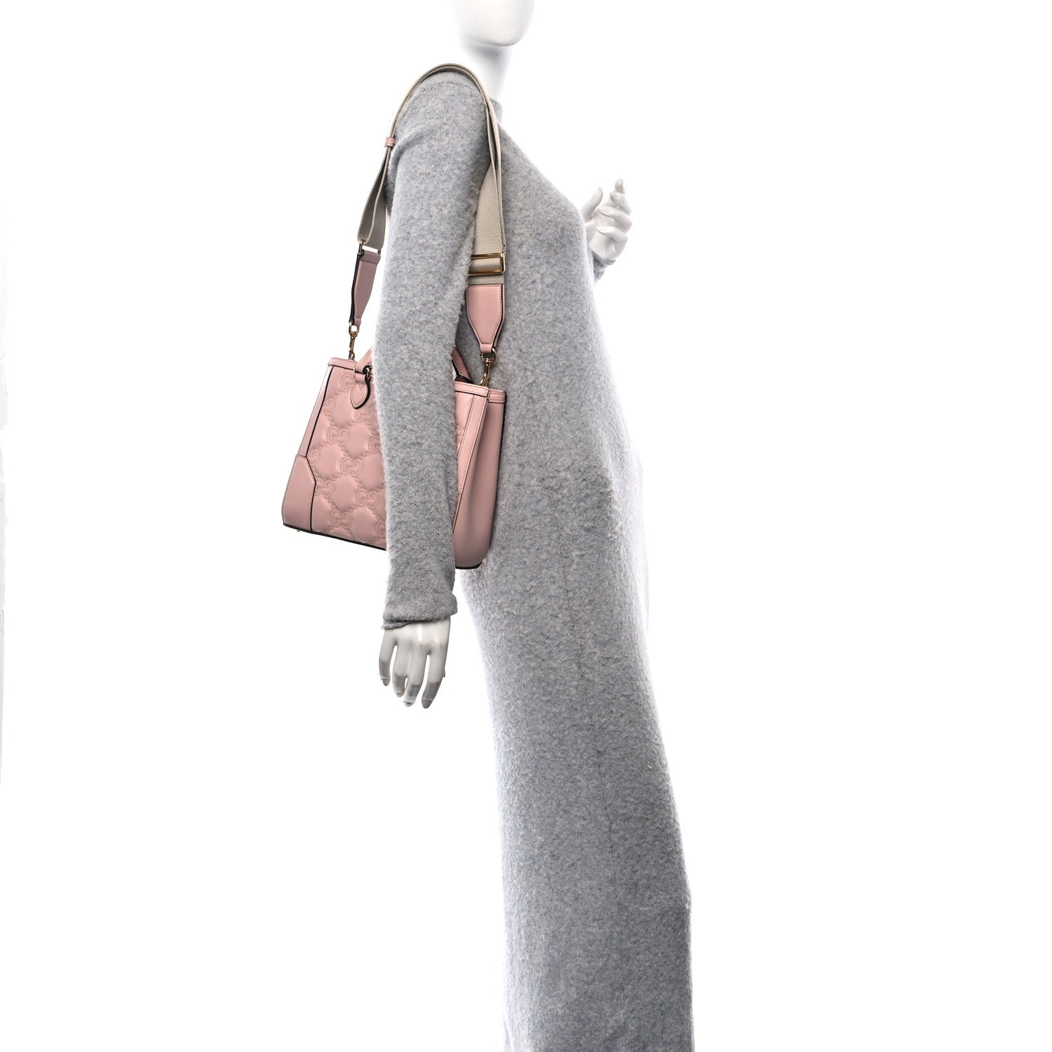 Gucci Calfskin GG Matelasse Mini Top Handle Bag Perfect Pink 2 of 11